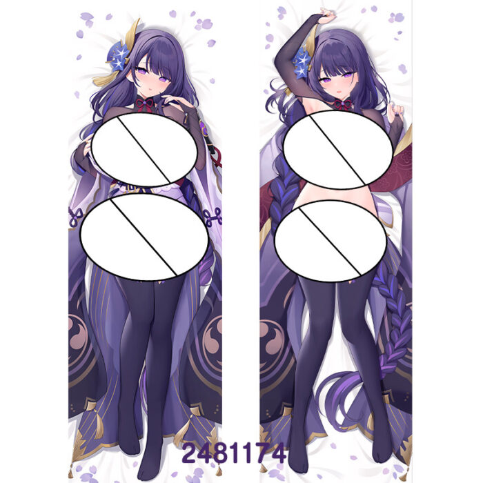 Anime Genshin Impact RaidenShogun Double-Sided Print Hing Body Pillowcase Otaku Cosplay Pillow Cover