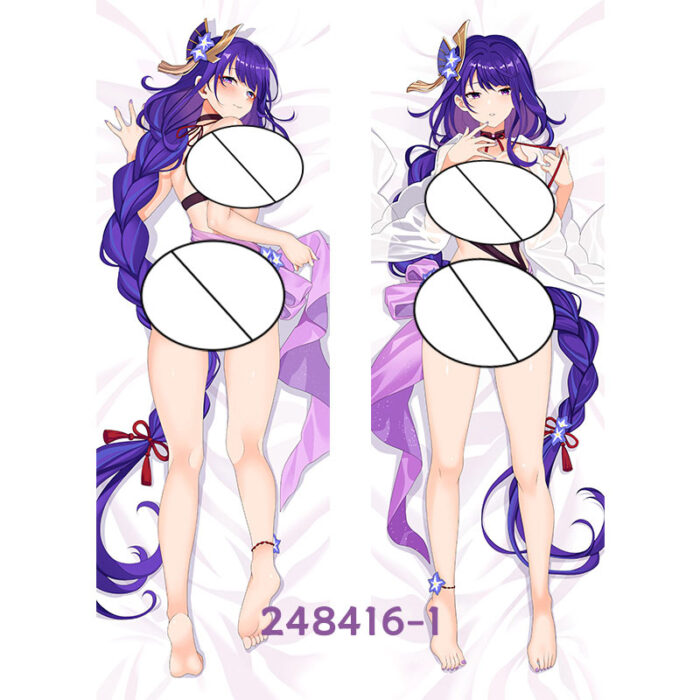 Anime  Genshin Impact Raiden Shogun Ganyu Double-Sided Print Hing Body Pillowcase Otaku Cosplay Pillow Cover