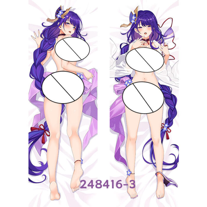 Anime  Genshin Impact Raiden Shogun Ganyu Double-Sided Print Hing Body Pillowcase Otaku Cosplay Pillow Cover - Image 4