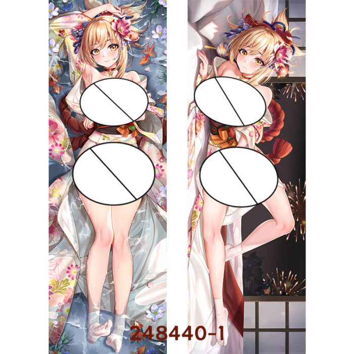 Anime Genshin Impact Yoimiya Double-Sided Print Hing Body Pillowcase Otaku Cosplay Pillow Cover