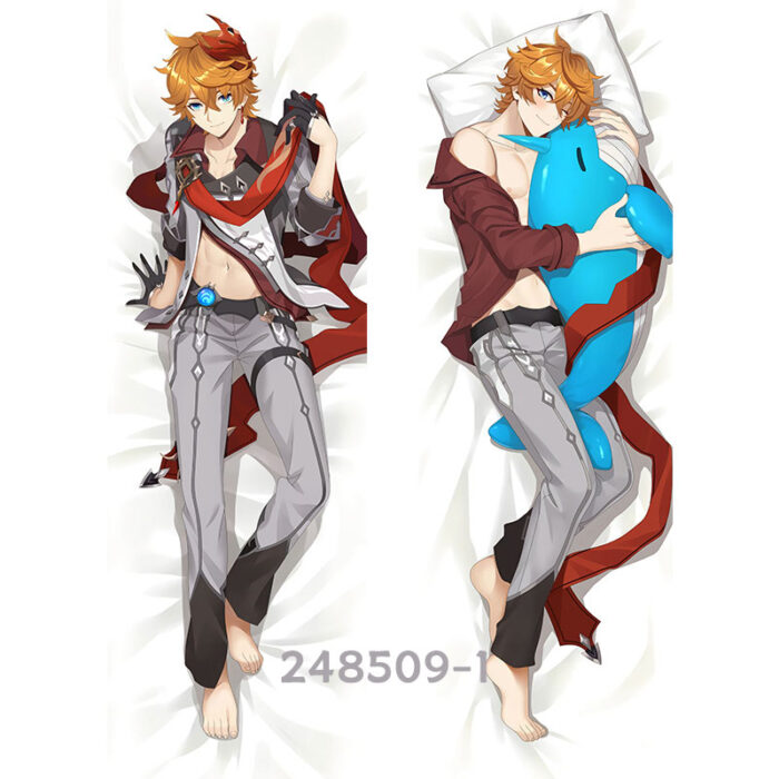Anime Genshin Impact Tartaglia Double-Sided Print Hing Body Pillowcase Otaku Cosplay Pillow Cover