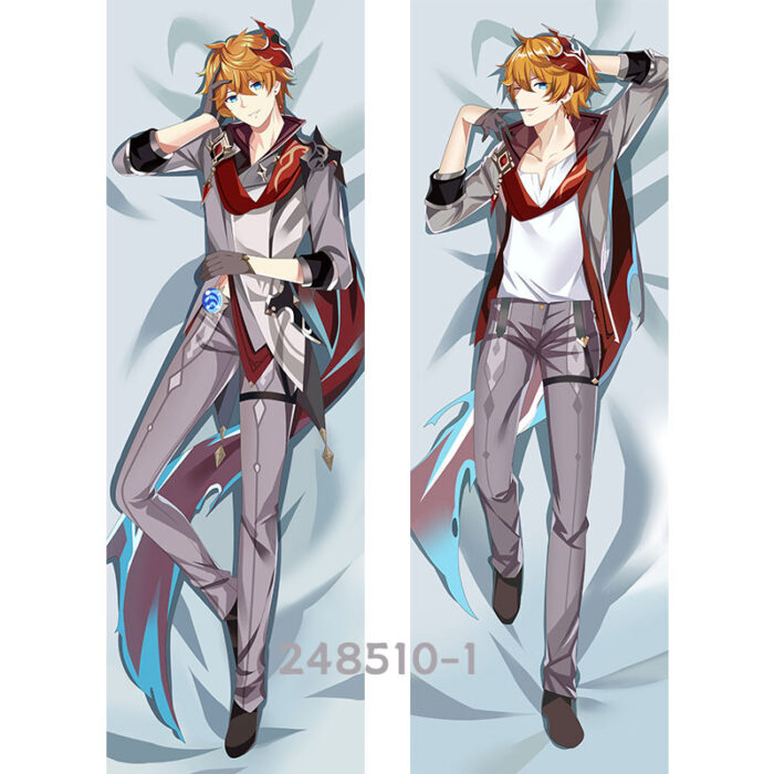 Anime Genshin Impact Tartaglia Double-Sided Print Hing Body Pillowcase Otaku Cosplay Pillow Cover