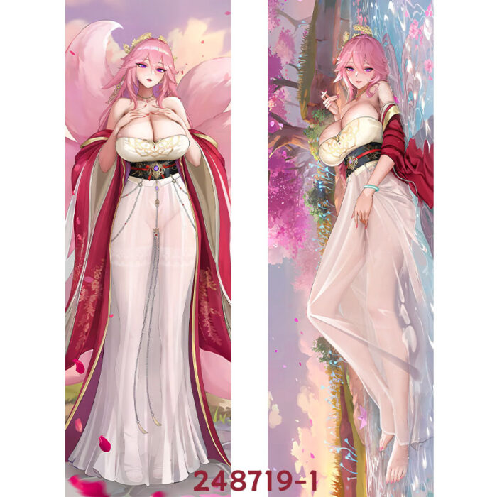 Anime Genshin Impact Yae Miko Double-Sided Print Hing Body Pillowcase Otaku Cosplay Pillow Cover