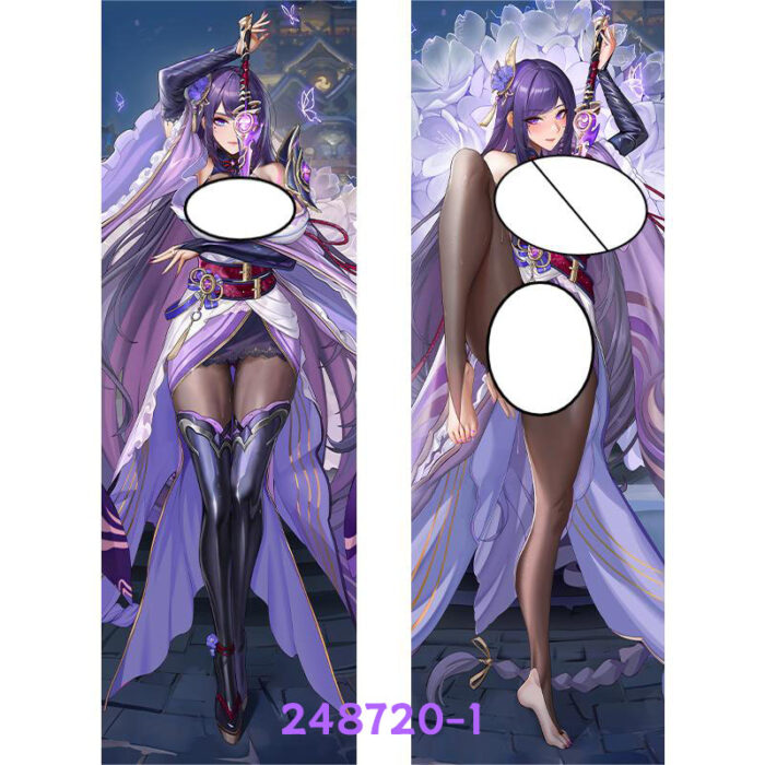 Anime Genshin Impact Raiden Shogun Double-Sided Print Hing Body Pillowcase Otaku Cosplay Pillow Cover