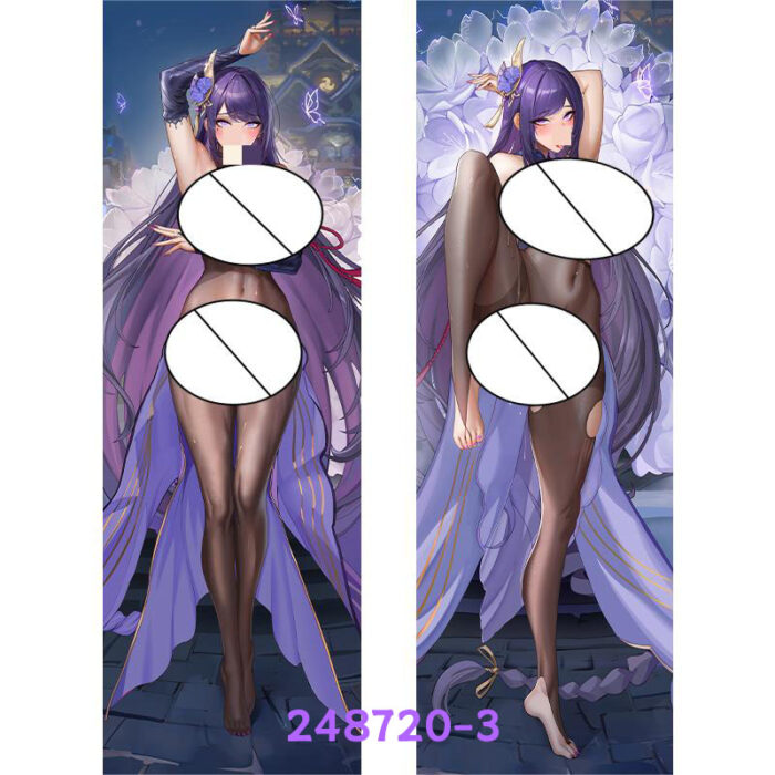 Anime Genshin Impact Raiden Shogun Double-Sided Print Hing Body Pillowcase Otaku Cosplay Pillow Cover - Image 4