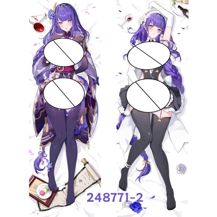Anime ‌Genshin Impact Raiden Shogun Double-Sided Print Hing Body Pillowcase Otaku Cosplay Pillow Cover - Image 3