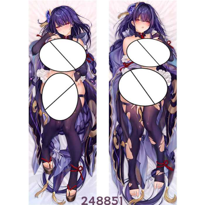 Anime Genshin Impact RaidenShogun Double-Sided Print Hing Body Pillowcase Otaku Cosplay Pillow Cover
