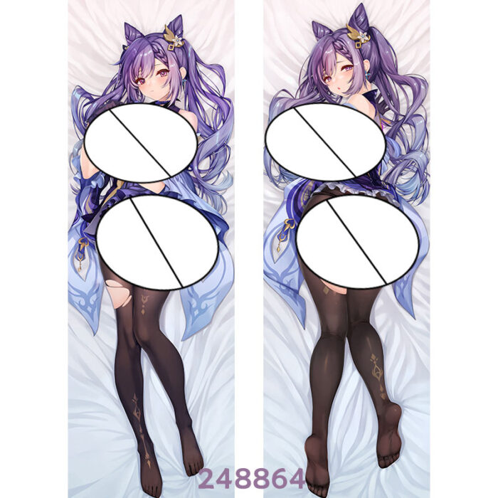 Anime Genshin Impact Keqing Double-Sided Print Hing Body Pillowcase Otaku Cosplay Pillow Cover