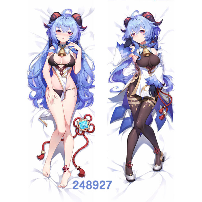 Anime ‌Genshin Impact Ganyu Double-Sided Print Hing Body Pillowcase Otaku Cosplay Pillow Cover