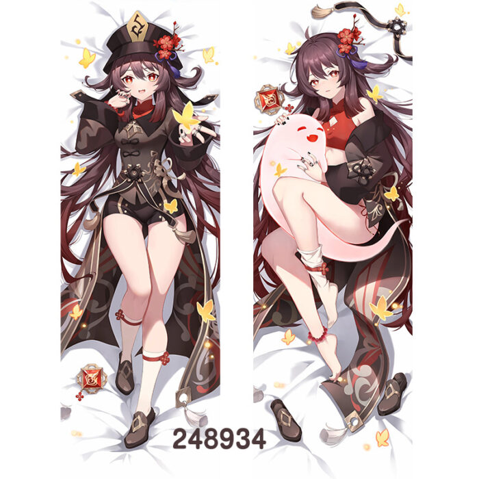 Anime ‌Genshin Impact HuTao Double-Sided Print Hing Body Pillowcase Otaku Cosplay Pillow Cover