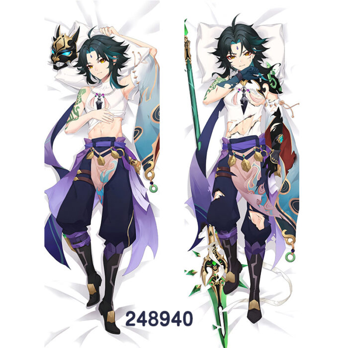 Anime ‌Genshin Impact Xiao Double-Sided Print Hing Body Pillowcase Otaku Cosplay Pillow Cover