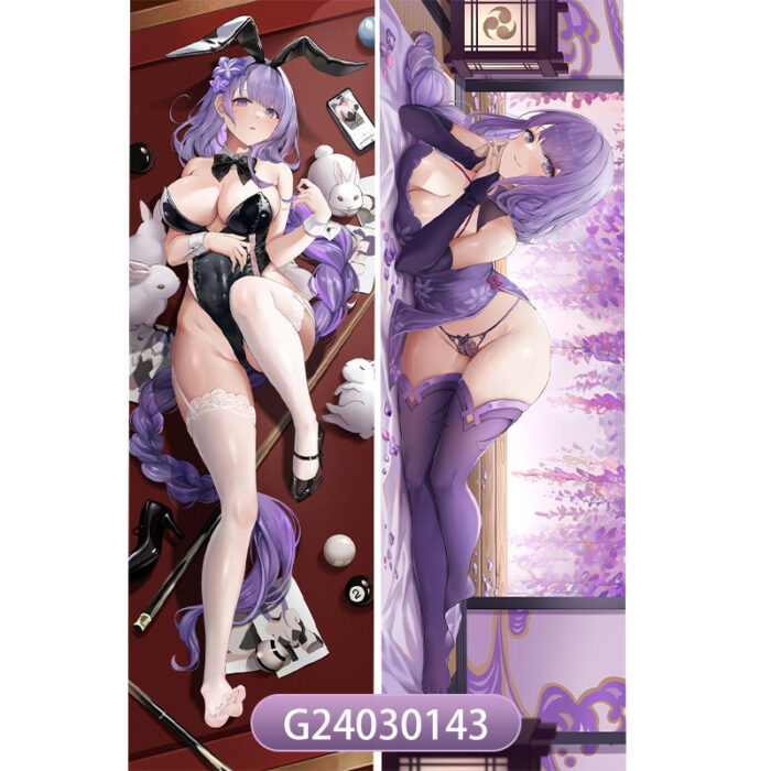 Anime Genshin Impact Raiden Shogun Lane Double-Sided Print Hing Body Pillowcase Otaku Cosplay Pillow Cover