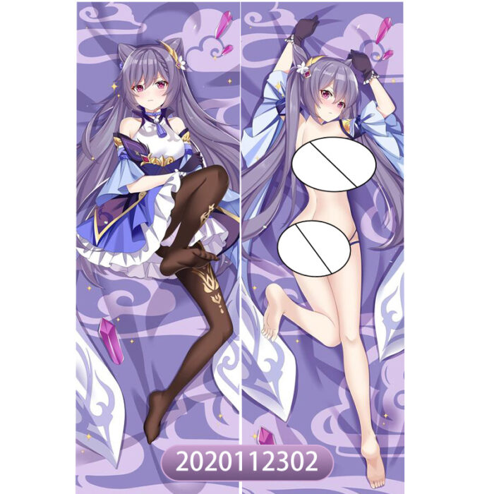 Anime Genshin Impact Keqing Double-Sided Print Hing Body Pillowcase Otaku Cosplay Pillow Cover