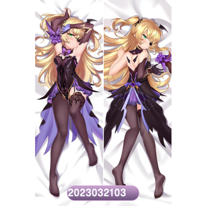 Anime Genshin Impact Fischl Double-Sided Print Hing Body Pillowcase Otaku Cosplay Pillow Cover