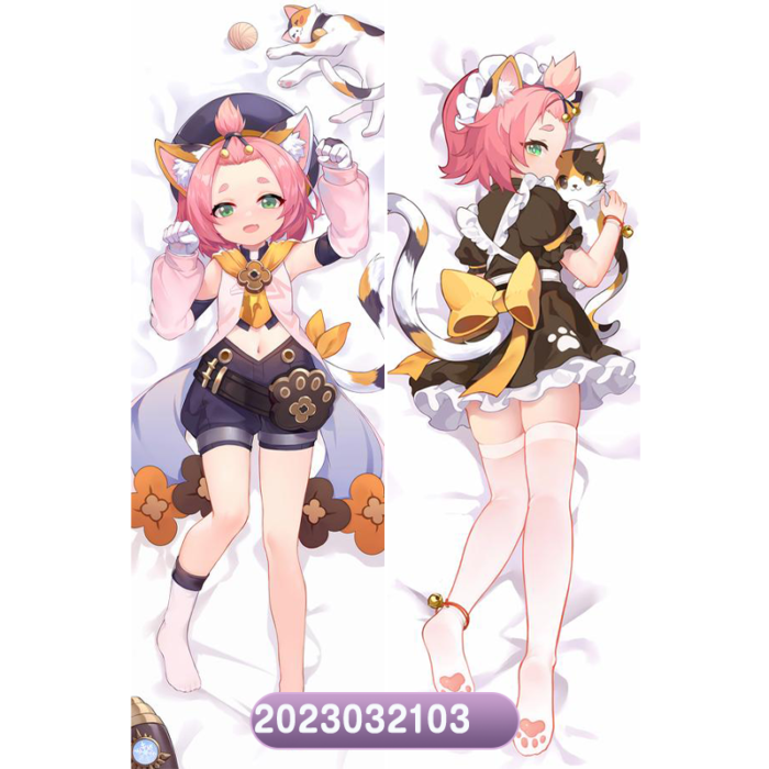 Anime Genshin Impact Diona Double-Sided Print Hing Body Pillowcase Otaku Cosplay Pillow Cover