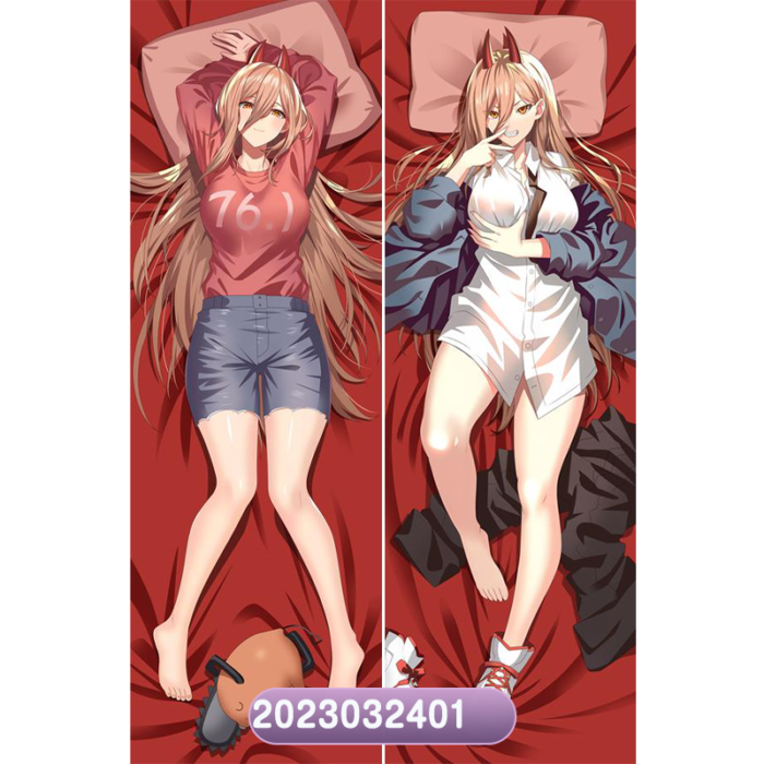 Anime Chainsaw Man Power Double-Sided Print Hing Body Pillowcase Otaku Cosplay Pillow Cover