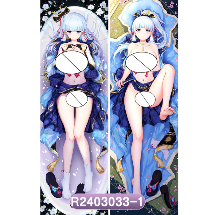 Anime Genshin Impact Kamisato Ayaka Double-Sided Print Hing Body Pillowcase Otaku Cosplay Pillow Cover