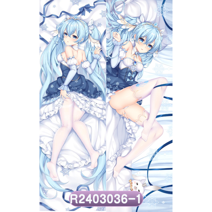 Anime Vocaloid Snow Miku Double-Sided Print Hing Body Pillowcase Otaku Cosplay Pillow Cover