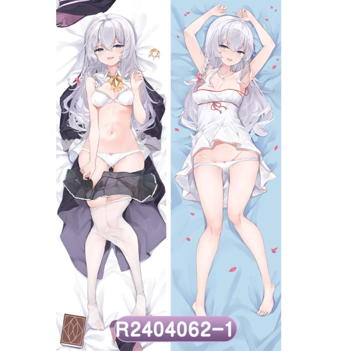 Anime Wandering Witch: The Journey of Elaina Ilyina Double-Sided Print Hing Body Pillowcase Otaku Cosplay Pillow Cover