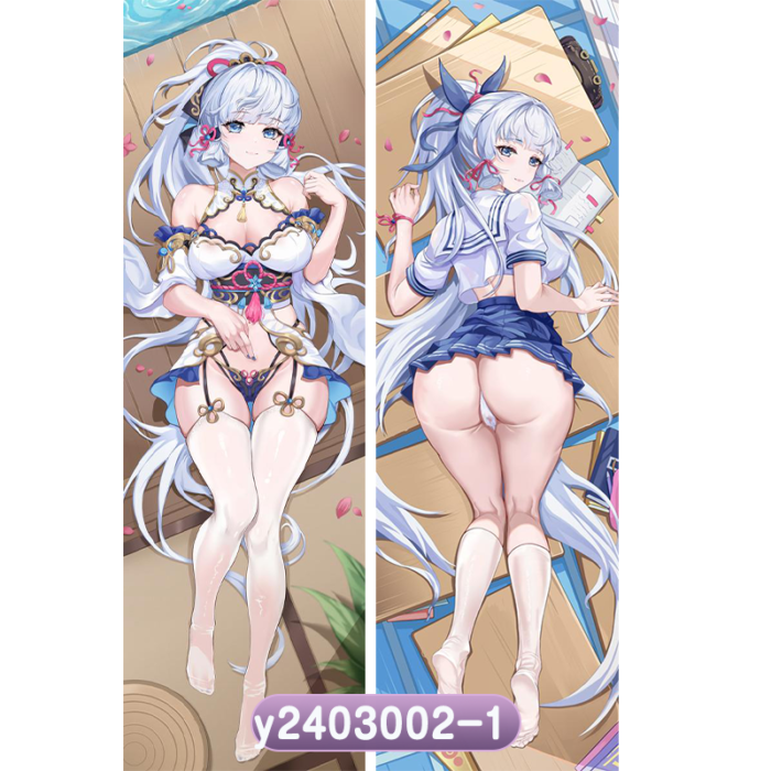Anime Genshin Impact Kamisato Ayaka Double-Sided Print Hing Body Pillowcase Otaku Cosplay Pillow Cover