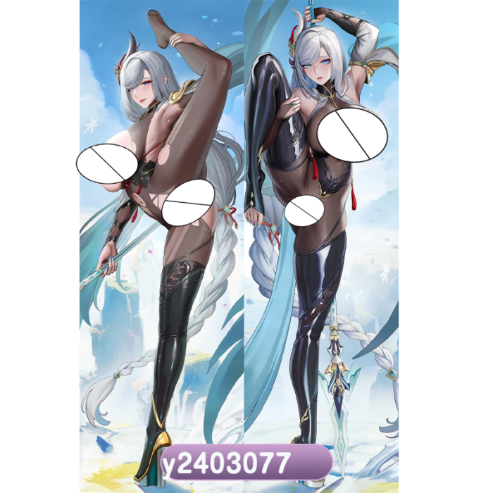 Anime Genshin Impact Shenhe  Double-Sided Print Hing Body Pillowcase Otaku Cosplay Pillow Cover