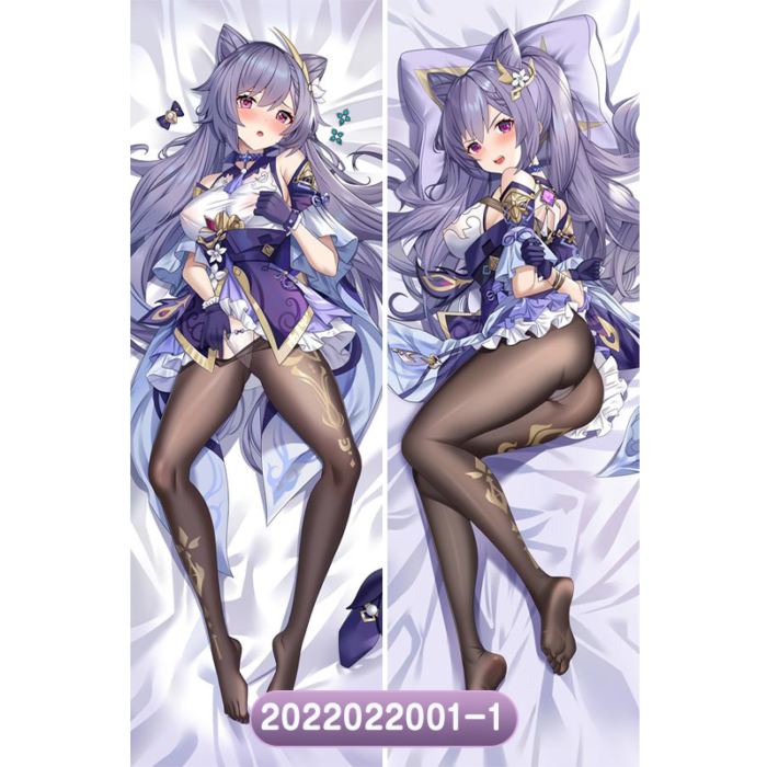 Anime Genshin Impact KeqingDouble-Sided Print Hing Body Pillowcase Otaku Cosplay Pillow Cover
