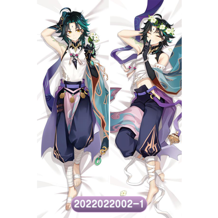 Anime  Genshin Impact Xiao Double-Sided Print Hing Body Pillowcase Otaku Cosplay Pillow Cover