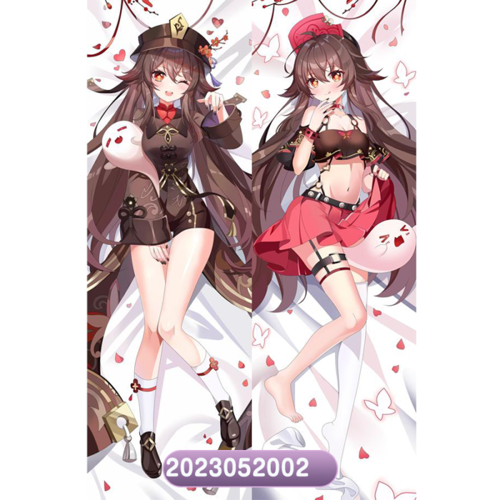 Anime Genshin Impact Hutao Double-Sided Print Hing Body Pillowcase Otaku Cosplay Pillow Cover