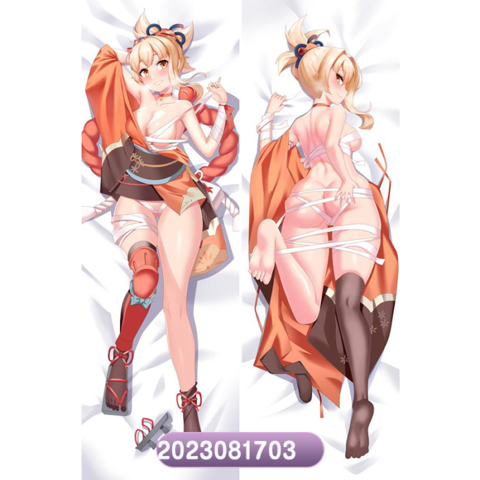 Anime  Genshin Impact Yoimiya Double-Sided Print Hing Body Pillowcase Otaku Cosplay Pillow Cover